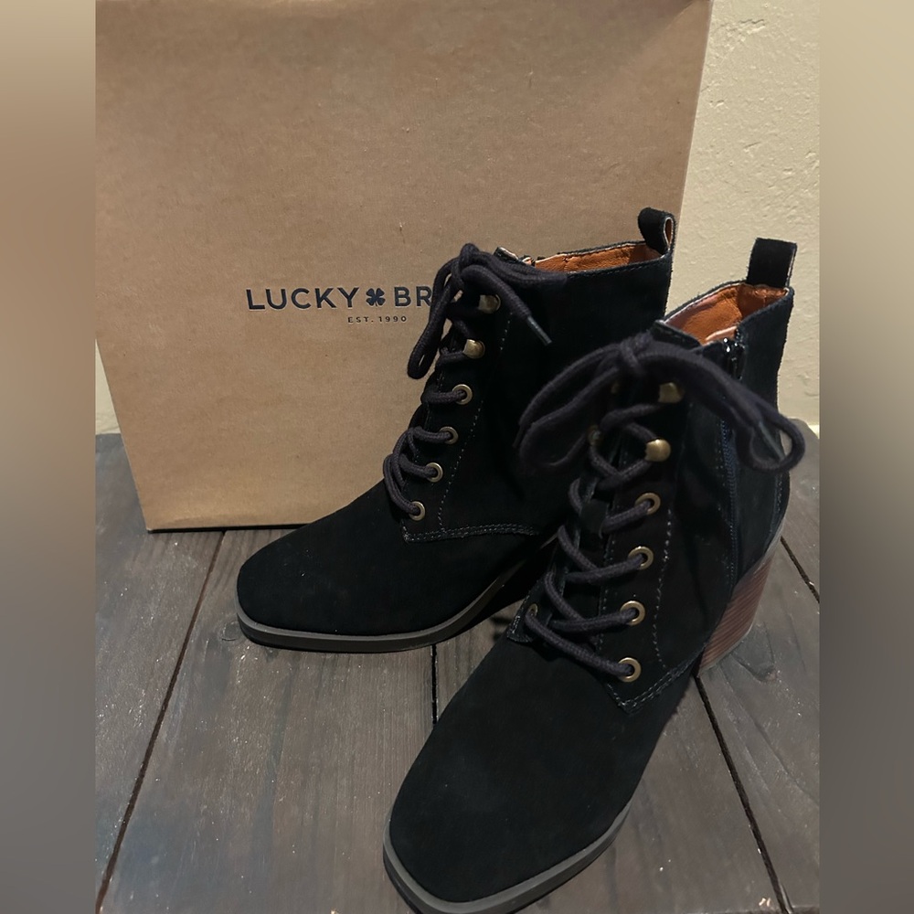 LUCKY BRAND Wadil Black Suede Boot